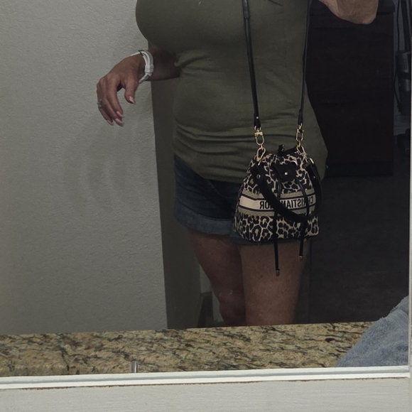 Dior Beauty Bucket Black and Brown Leopard Crossbody Bag - Picture 9 of 10